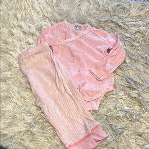 Pink Striped Pajama Set